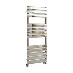 Bathroom Kingdom Queenstown Chrome Designer Flat Panel Heated Towel Rail 1200x450mm in Silver - thumbnail 1