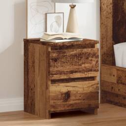 Berkfield Home Timeless Bedside Cabinet¬†Old Wood 30x30x40 cm Engineered Wood in Brown - Size: 30 x 30 x 40 cm - thumbnail 1