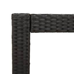 Berkfield Home Garden Side Table with Wooden Top Black 100x40x75 cm Poly Rattan - Size: 100 x 40 x 75 cm - thumbnail 9