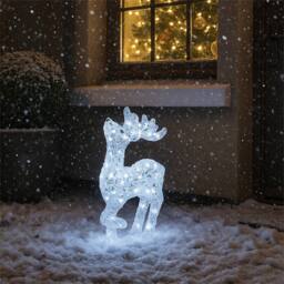 Xmas Haus 53CM Acrylic LED Deer Christmas Holiday Festive Decoration in White