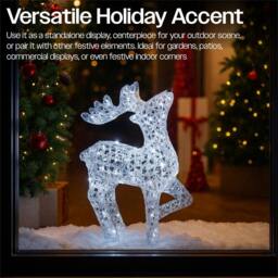 Xmas Haus 53CM Acrylic LED Deer Christmas Holiday Festive Decoration in White - thumbnail 6