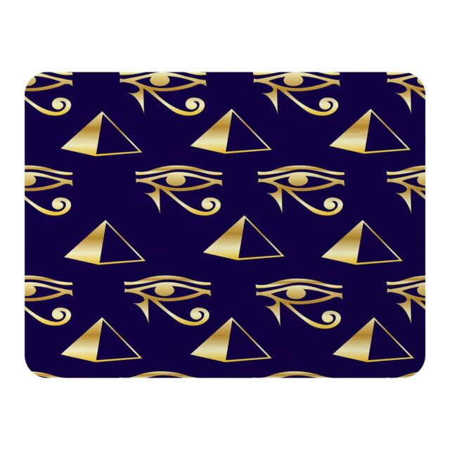 Benjamin Tate Design Gold Pyramid & Eye Of Horus Blanket in Natural - Size: 120 cm x 150 cm - image 1