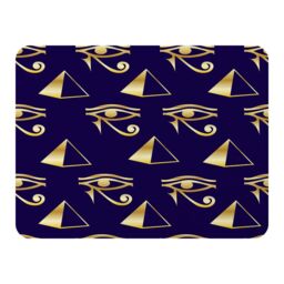 Benjamin Tate Design Gold Pyramid & Eye Of Horus Blanket in Natural - Size: 120 cm x 150 cm - thumbnail 1