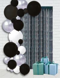Netagon Shimmer Tinsel Curtain 3M x 1M Black - thumbnail 6