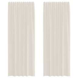 Berkfield Home Voile Curtains with Rod Pockets 2 pcs Cream - thumbnail 3