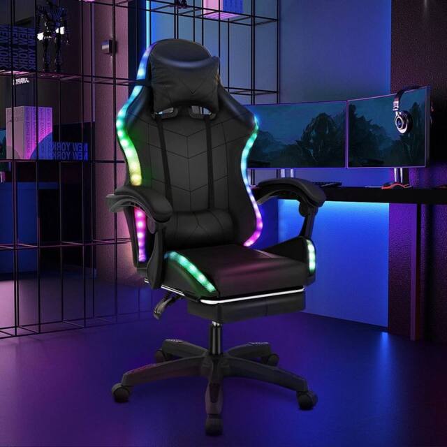 SPETLEK Gaming Chair Racing Computer Chair in Black - Size: 0.6m2 - image 1
