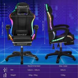 SPETLEK Gaming Chair Racing Computer Chair in Black - Size: 0.6m2 - thumbnail 5