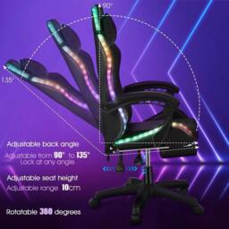 SPETLEK Gaming Chair Racing Computer Chair in Black - Size: 0.6m2 - thumbnail 3