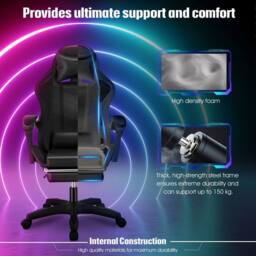 SPETLEK Gaming Chair Racing Computer Chair in Black - Size: 0.6m2 - thumbnail 2