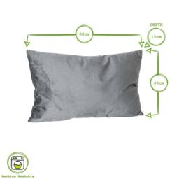 Nicola Spring Rectangle Velvet Cushion - 60cm x 40cm in Cream - Size: 60 cm x 40 cm - thumbnail 3