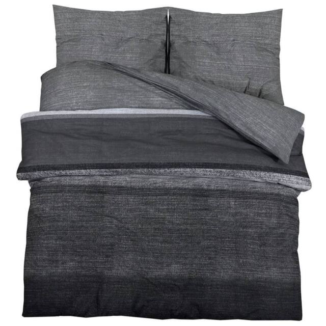 Berkfield Home Duvet Cover Set Dark Grey 220x240 cm Cotton - image 1