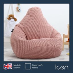 icon Kids Bean Bag, Dalton, Corduroy in Light Pink - thumbnail 5