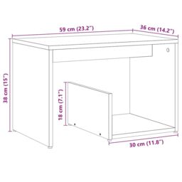 Berkfield Home Side Table Old Wood 59x36x38 cm Engineered Wood in Brown - Size: 59 x 36 x 38 cm - thumbnail 9