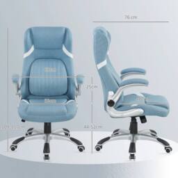 NESTLUNE Office Desk Chair w/ Adjustable Height Tilt Function Blue - Size: 100 cm x 100 cm - thumbnail 2