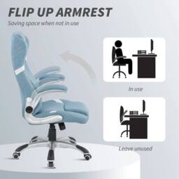 NESTLUNE Office Desk Chair w/ Adjustable Height Tilt Function Blue - Size: 100 cm x 100 cm - thumbnail 3