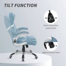 NESTLUNE Office Desk Chair w/ Adjustable Height Tilt Function Blue - Size: 100 cm x 100 cm - thumbnail 5