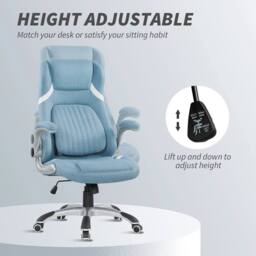 NESTLUNE Office Desk Chair w/ Adjustable Height Tilt Function Blue - Size: 100 cm x 100 cm - thumbnail 4