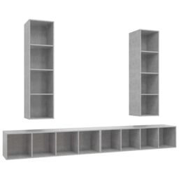 Berkfield Home Wall-mounted TV Cabinets 4 pcs Concrete Grey Engineered Wood - thumbnail 2