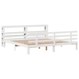 Berkfield Home Bed Frame with Headboard without Mattress White 180x200 cm Super King - thumbnail 3