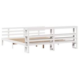 Berkfield Home Bed Frame with Headboard without Mattress White 180x200 cm Super King - thumbnail 8