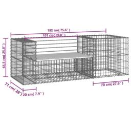 Berkfield Home Garden Bench with Gabion Basket Impregnated Wood Pine in Brown - thumbnail 8