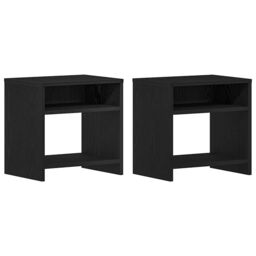 Berkfield Home Bedside Cabinets 2 pcs Black Oak 40x30x40 cm Engineered Wood - Size: 40 x 30 x 40 cm - thumbnail 2