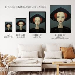 "Wee Blue Coo Wall Art Print Don't Rain On My Parade Red Haired Woman Living Room in Black - Size: W24"" x H32""" - thumbnail 3