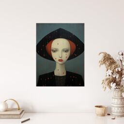 "Wee Blue Coo Wall Art Print Don't Rain On My Parade Red Haired Woman Living Room in Black - Size: W24"" x H32""" - thumbnail 4