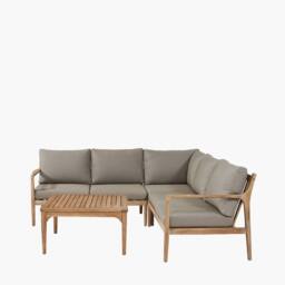 Ruma Taupe & Natural Acacia Wood 4 Seater Garden Corner Set - thumbnail 6