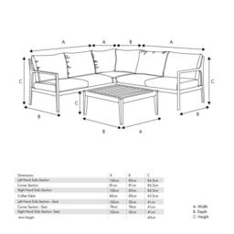 Ruma Taupe & Natural Acacia Wood 4 Seater Garden Corner Set - thumbnail 2
