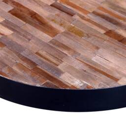Berkfield Home Coffee Table Round Reclaimed Teak Wood in Black - thumbnail 5