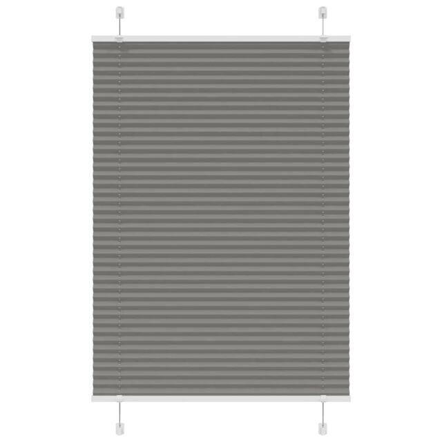Berkfield Home Pleated Blind Anthracite 100x150 cm Fabric Width 99.4 cm Polyester in Black - image 1