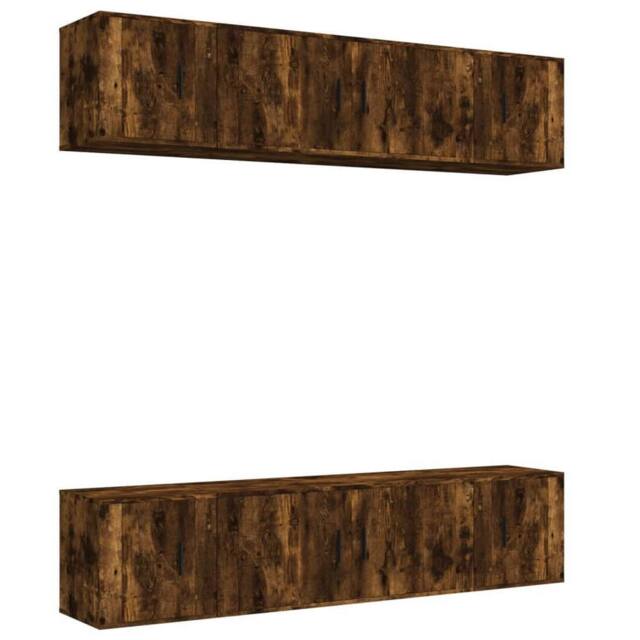Berkfield Home 6 Piece TV Cabinet Set Smoked Oak Engineered Wood in Brown - image 1