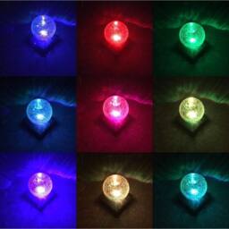 FLAVORA 4pcs Multicolor Solar Crackle Ball Fence Post Lights in Clear - Size: 0.6m2 - thumbnail 5