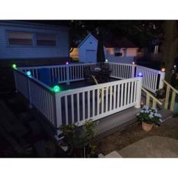 FLAVORA 4pcs Multicolor Solar Crackle Ball Fence Post Lights in Clear - Size: 0.6m2 - thumbnail 4