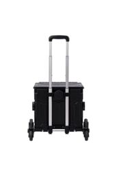 H&O Direct 75L Folding Shopping Cart Plastic Stairs Climbing Trolley Cart in Black - thumbnail 3