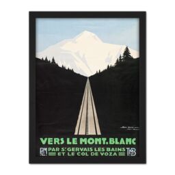 "Artery8 Wall Art Print Dorival Mont Blanc St Gervais France Travel Advert Large Framed Wall Décor Art in Black - Size: W18"" x H24""" - thumbnail 1