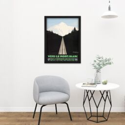 "Artery8 Wall Art Print Dorival Mont Blanc St Gervais France Travel Advert Large Framed Wall Décor Art in Black - Size: W18"" x H24""" - thumbnail 2