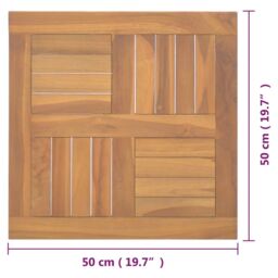 Berkfield Home Square Table Top 50x50x2.5 cm Solid Wood Teak in Brown - thumbnail 6