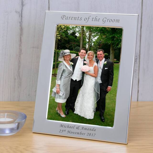 Uniqueful Personalised Parents of the Groom Silver Plated Frame - image 1