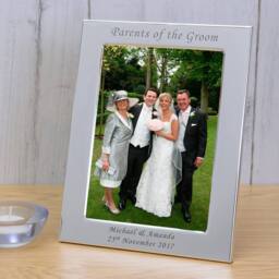 Uniqueful Personalised Parents of the Groom Silver Plated Frame - thumbnail 1