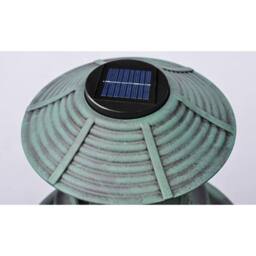 Berkfield Home Decorative Bird Bath/ Feeder with Solar Light in Green - thumbnail 5