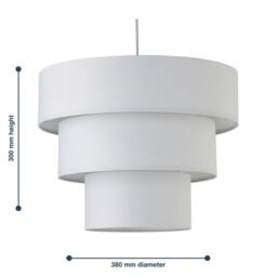 First Choice Lighting Set of 2 Barty - White 38cm Tiered Pendant Shades - thumbnail 7