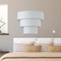 First Choice Lighting Set of 2 Barty - White 38cm Tiered Pendant Shades - thumbnail 6