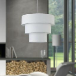 First Choice Lighting Set of 2 Barty - White 38cm Tiered Pendant Shades - thumbnail 5