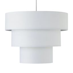 First Choice Lighting Set of 2 Barty - White 38cm Tiered Pendant Shades - thumbnail 3