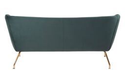 Orsina Green 2 Seat Sofa with Gold Metal Legs, Curved Backrest Upholstered Fabric Couch, Modern Two Seater Sofa - thumbnail 5