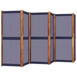 Berkfield Home 6-Panel Room Divider Dark Blue 420x180 cm - thumbnail 3