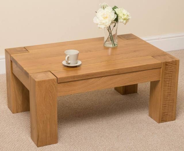 Thats Furniture Kuba Chunky Small Oak Coffee Table for Living Room in Light Oak - image 1