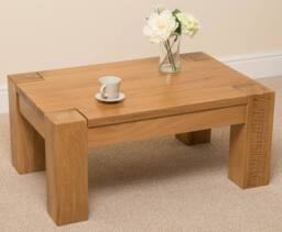 Thats Furniture Kuba Chunky Small Oak Coffee Table for Living Room in Light Oak - thumbnail 1